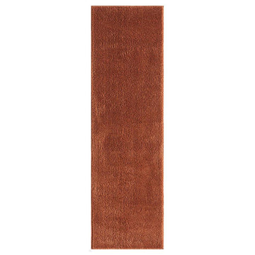 Washable Comfy Plain CMF00 Terracotta Runner-Desire Rugs-Rug Love - The Most Loved Rug Store